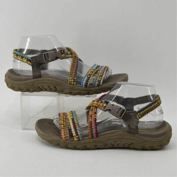 Skecher Reggae Sew Me Taupe Sandals Sz 9 Womens Strappy Tan - Picture 4 of 13